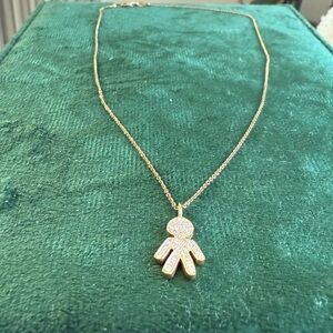 Little Figurine 18k Gold Pendant & Chain Necklace